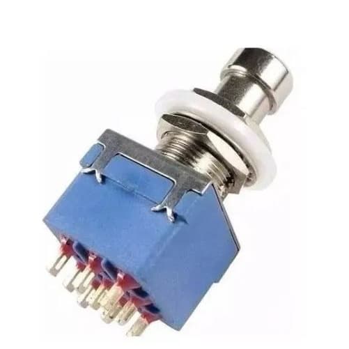 Ci Chave 3pdt True Bypass 9 Terminais Azul Pedal Footswitch