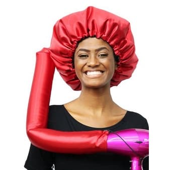 Touca Longa Cetim Anti Frizz Para Cabelos Hidratação Seca Rápido Cachos Lisos Touca de Cetim Touca Gigante Difusora