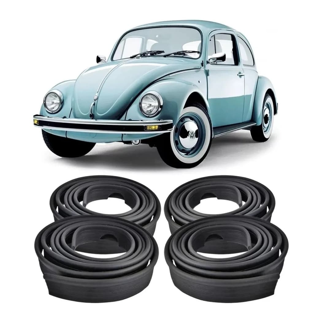 Kit Galao Debrum Paralama Diant + Tr Fusca 57 96 Preto Largo
