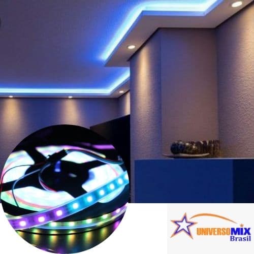 Kit Sanca RGB 2 fitas 2811 RGB + 1 controlador + 2 fontes 2A