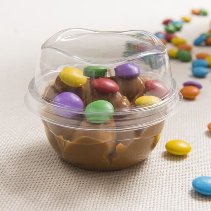 100 un Pote Mousse Doce Brigadeiro 70 ml com Tampa Alta G675 Galvanotek Premium