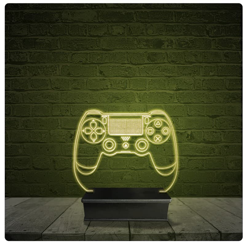 Led Luminária Acrílico Abajur - Controle ps4 playstation