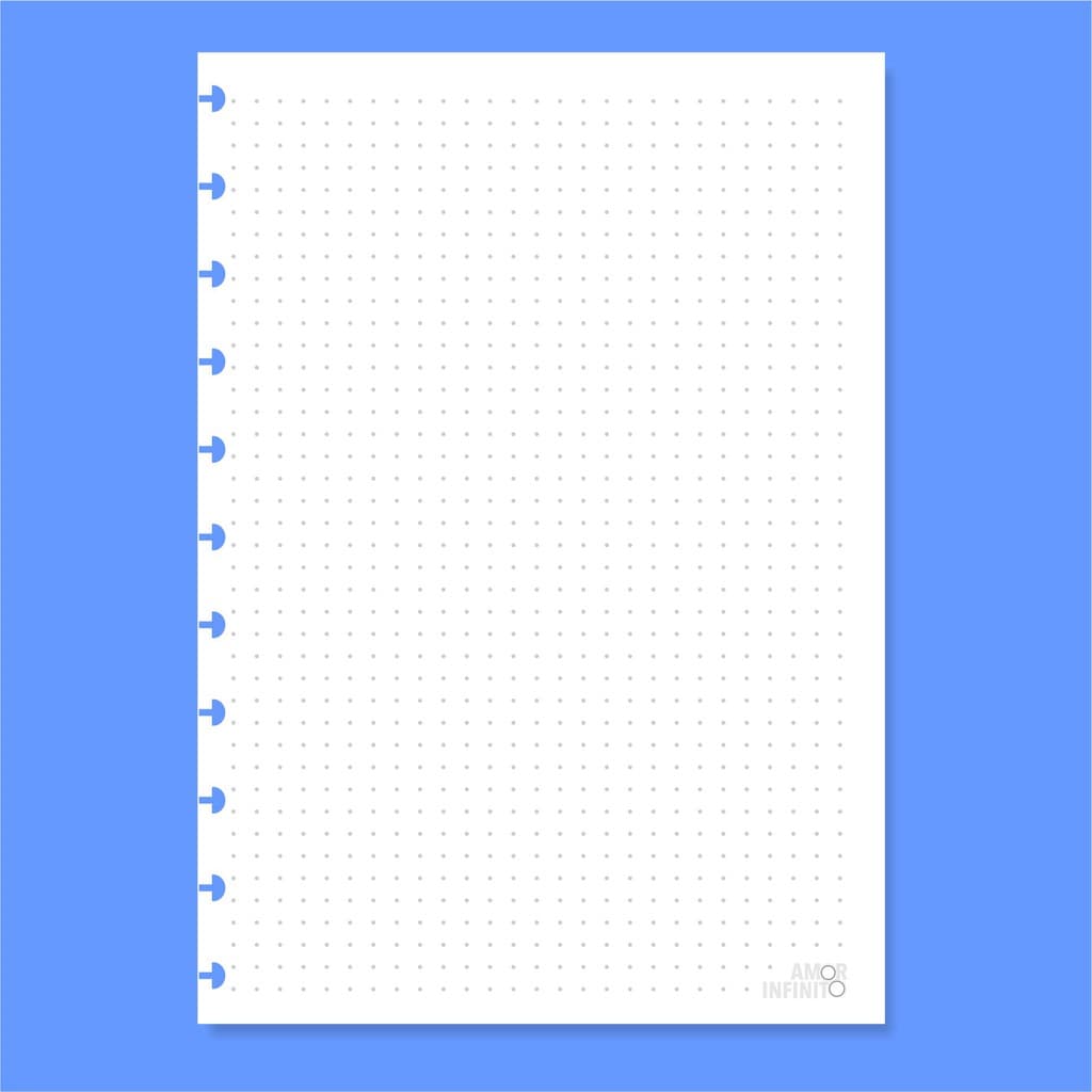 Refil de folha Para Caderno de Disco Sistema Inteligente Amor Infinito Cadernos - Pontilhado