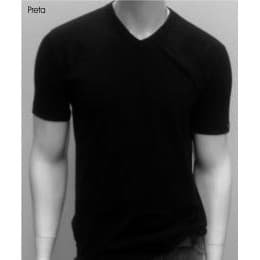 Camiseta Gola V Slim Masculina Lisa 100% Algodão Marca Oxley