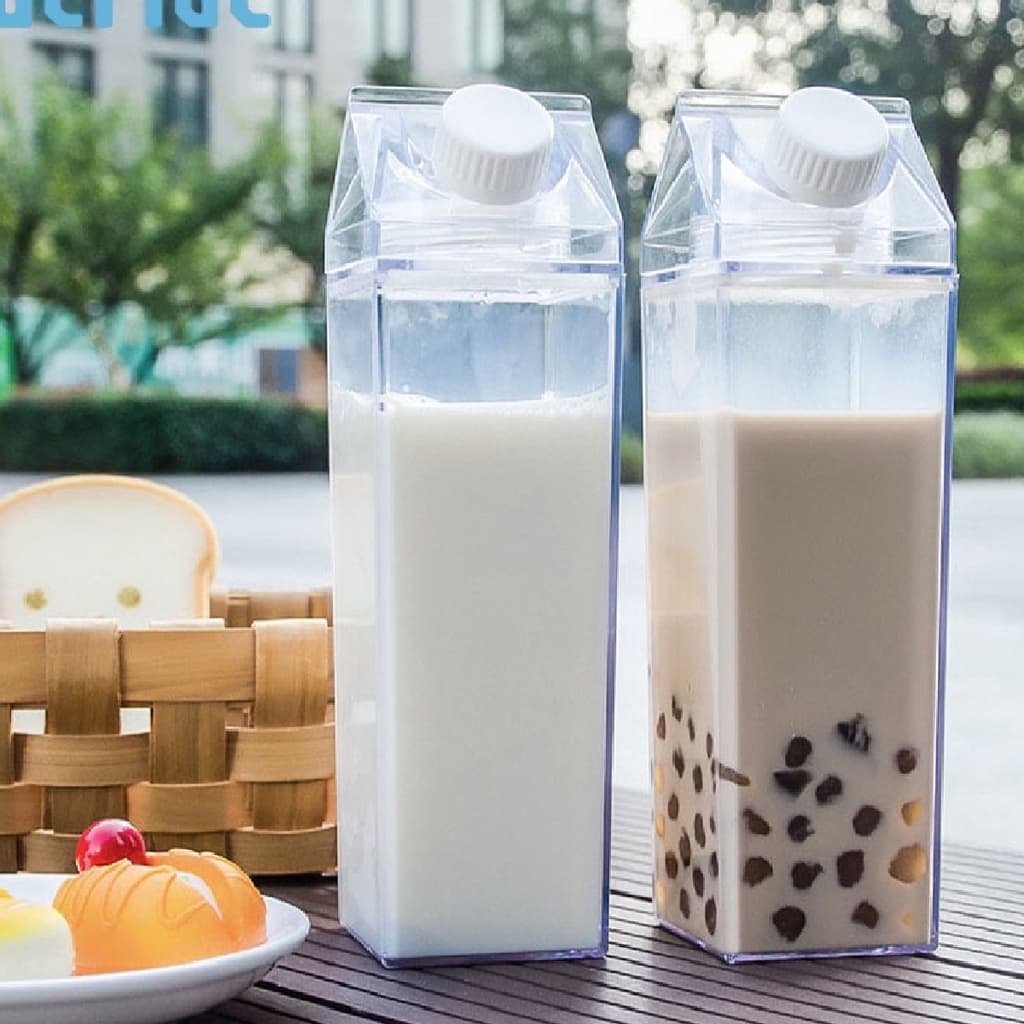 2 Garrafas em Acrílico 500ml Tampa Kit para Água Suco Leite