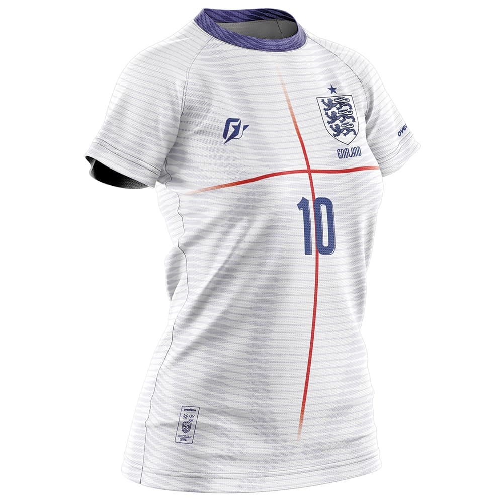 Camiseta Baby Look Filtro UV Inglaterra Copa Torcedor Retro
