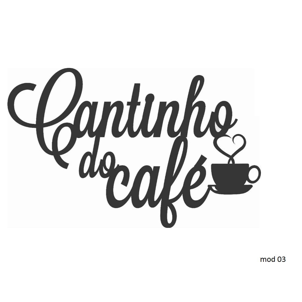 Cantinho do Café em mdf preto brilho 40x25cm ref. 03
