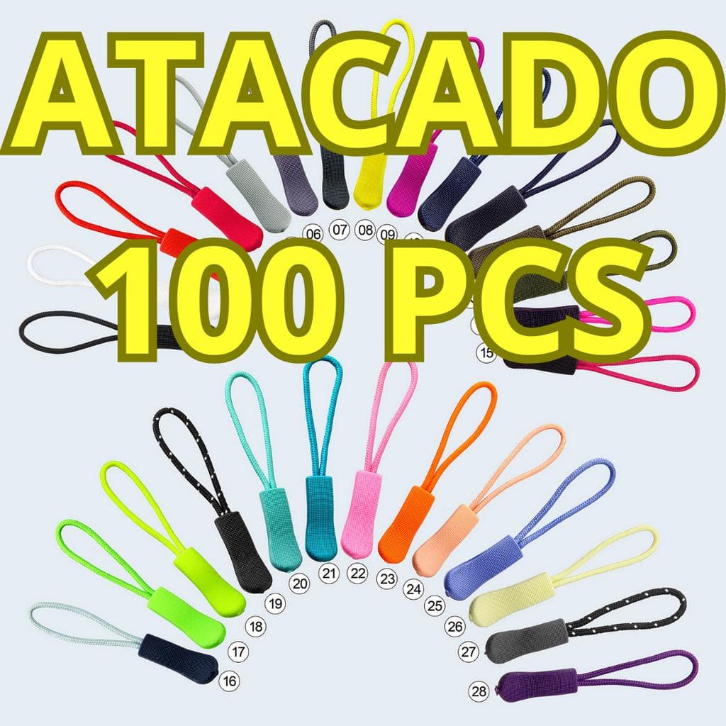 ATACADO 100 PCS puxador de ziper colorido clipe com corda substituir fivela quebrada bolsa viagem mochila corda tático