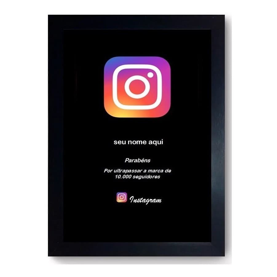 Quadro Placa 10.000 Inscritos Instagram Personalizado