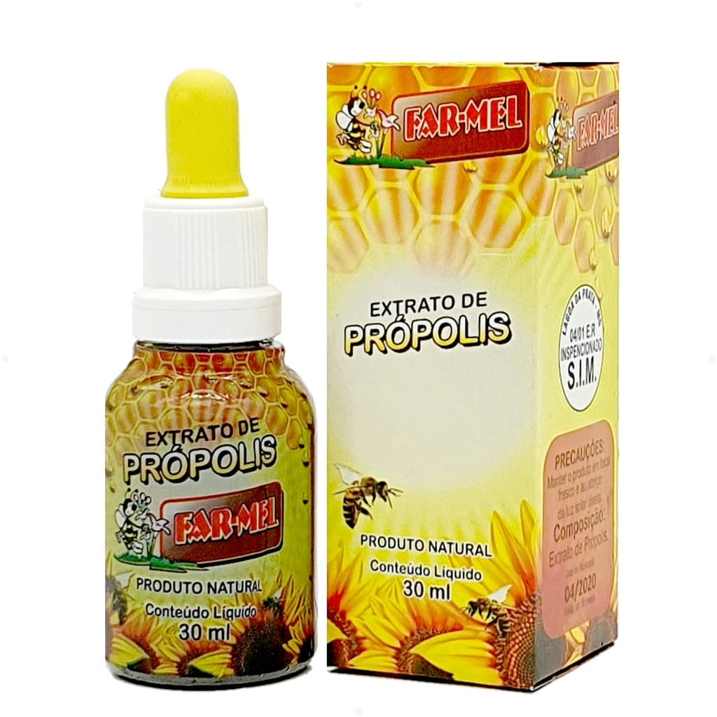 Kit 24 Unidades Extrato De Própolis Puro Conta Gotas 30ml