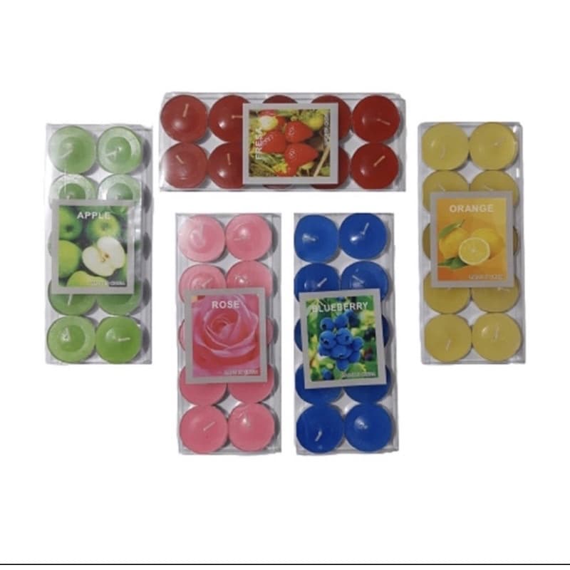 Kit  de velas decorativas redondas e flutuantes 10 unidades