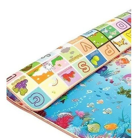 Tapete Infantil Dupla Face Multicores Estampas Bebês e Crianças Engatinhar Brincar