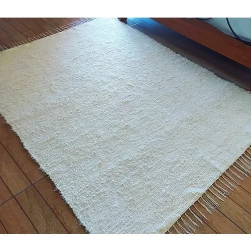 Tapete Tear Artesanal Algodão Peludo Para Sala Quarto Rustico 2,0x1,4 M