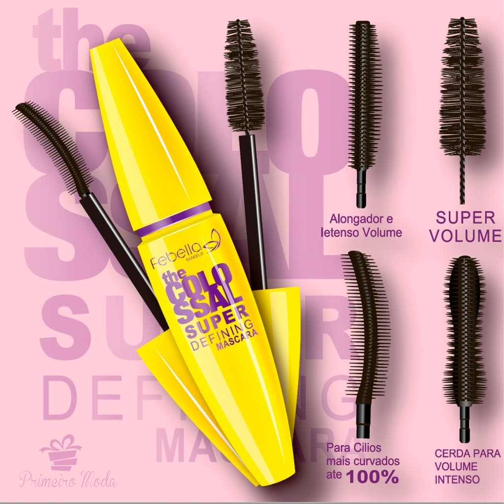 Máscara Rimel Preto Colossal Super Febella COD MA3042