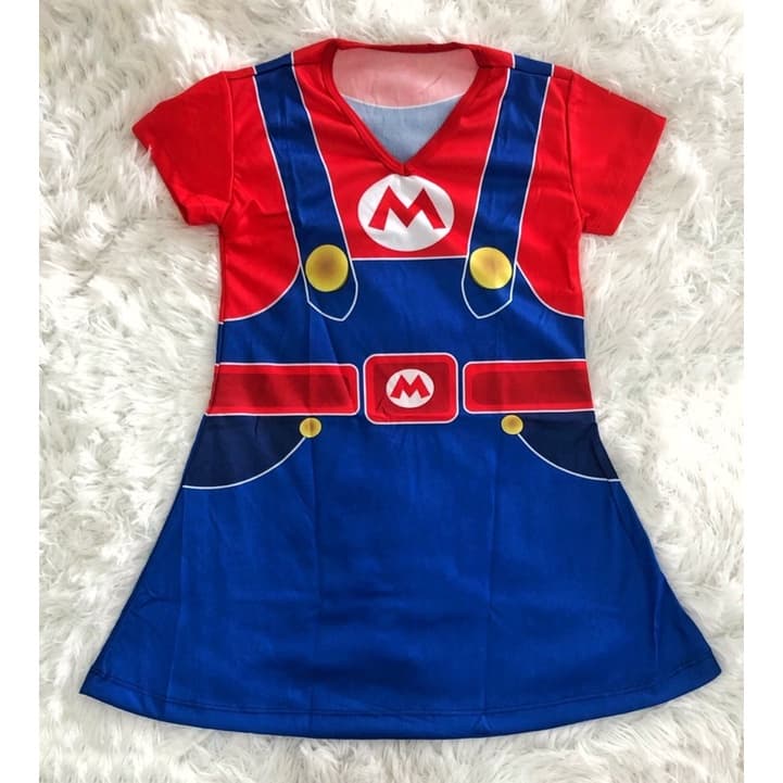 Fantasia Temática Mario Infantil Feminina Princesa Barato Menina Promoção