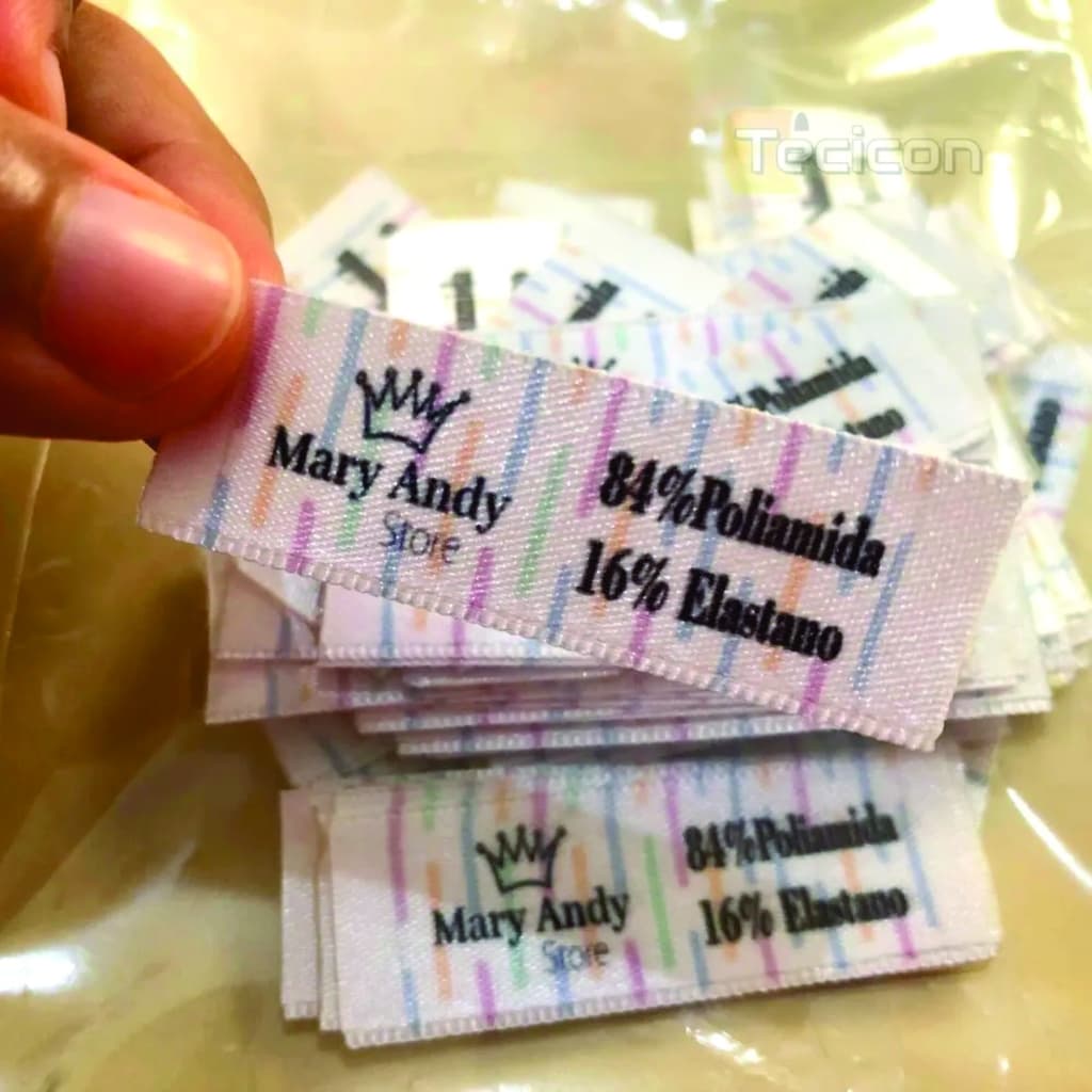 Etiquetas Personalizadas Para Roupas 100 unidades 1,5 cm x 6 cm Cetim Gorgurão