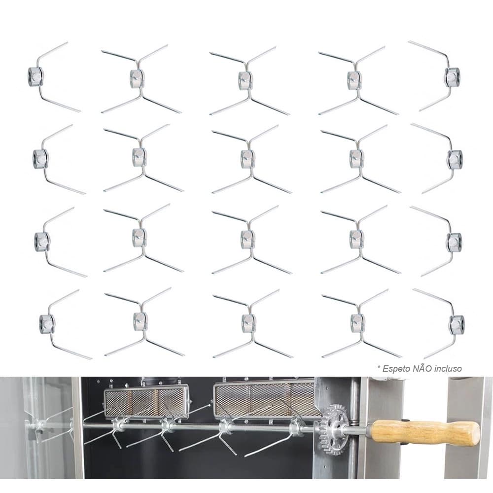 Gancho Frangueira Máquina De Frango - 8 Simples E 12 Duplos