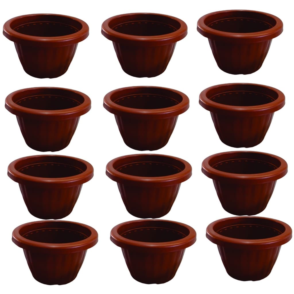 12 vasos redondo 1,2 LITROS MARROM vaso flor artificial vaso redondo para plantas vaso para flores suculenta vaso de flo