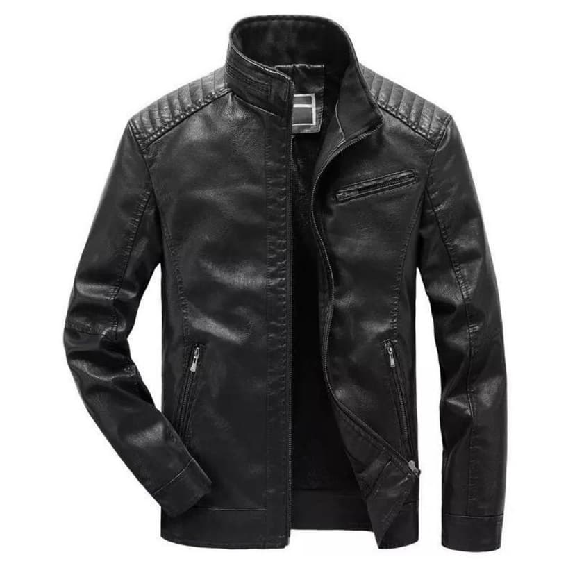 Jaqueta de Couro Masculina Elegante Resistente Moderna Luxo Pronta Entrega