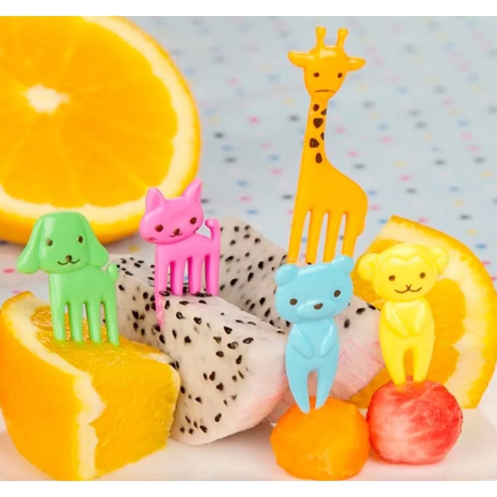 Kit Mini Garfinho Infantis para Petisco e Frutas Tema Animais