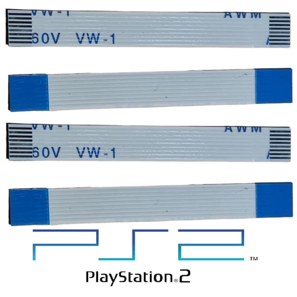 Kit Com 4 Flat Da Placa Reset E Power Ps2 Slim 38mm