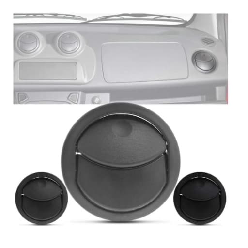 Difusor Saída de Ar Automotivo Painel Uno Vivace Fiorino Preto Cinza Grafite - Unidade