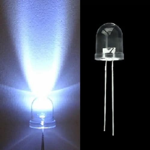 Led 10mm Alto Brilho Incolor 14000MCD Branco