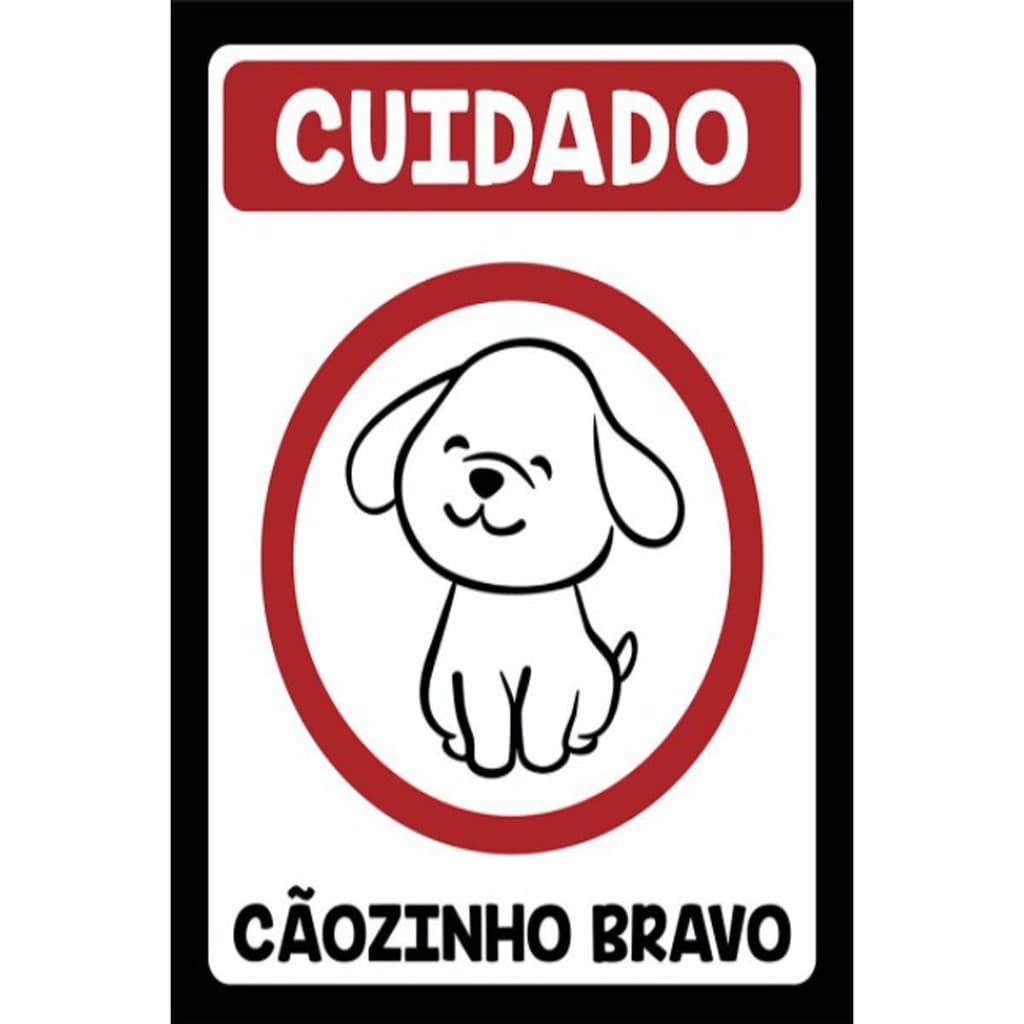 Placa Advertência Cuidado Cão Dono Bravo Portão Aviso Mod.15
