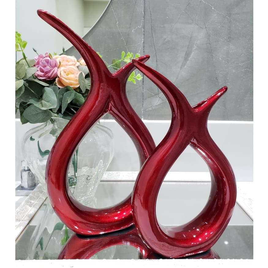 Kit 2 Dupla vasos enfeite decorativos rack sala aparador cerâmica, enfeites sala decoracao de mesa