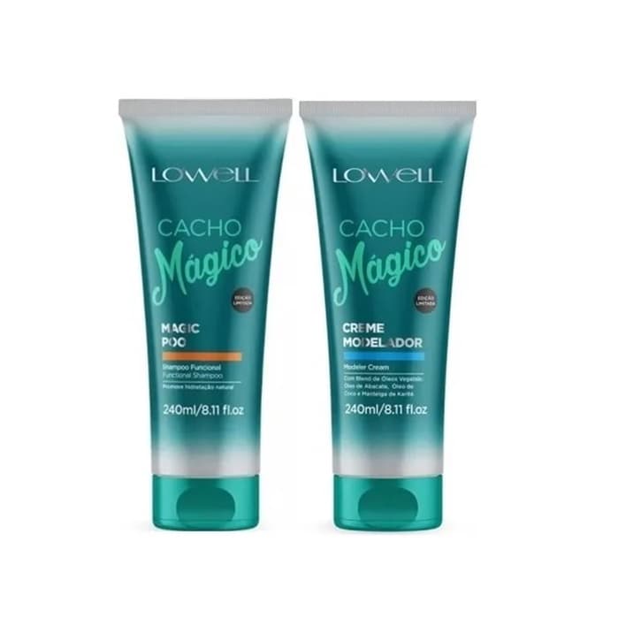 Kit Cacho Mágico Shampoo + Creme Modelador 240ml Lowell