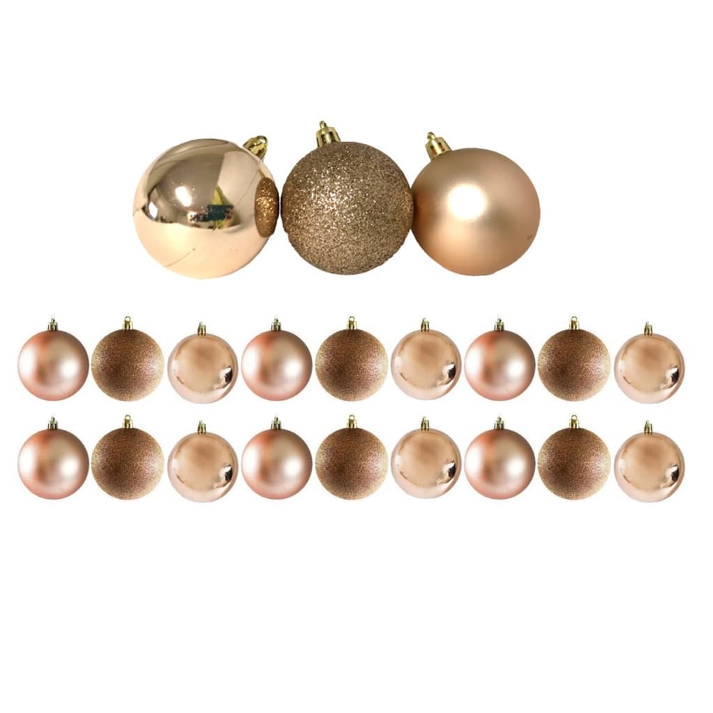 Kit 18 Bolas Natal Mista Glitter, Fosca, Lisa Champanhe 6cm - Riomaster