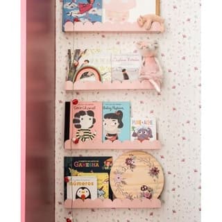Kit com 4  Prateleiras Ondinha Para Livros