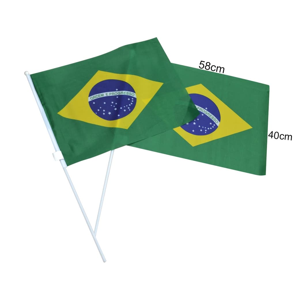 Bandeira Brasil Média Com Haste Copa  Olímpiadas 60x40