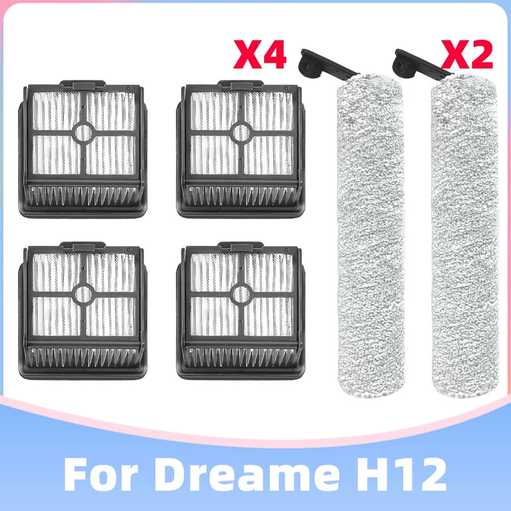 Dreame H12/H12S Acessórios Para Aspirador De Pó Sem Fio Úmido E Seco De Rolo Escova Filtro Hepa