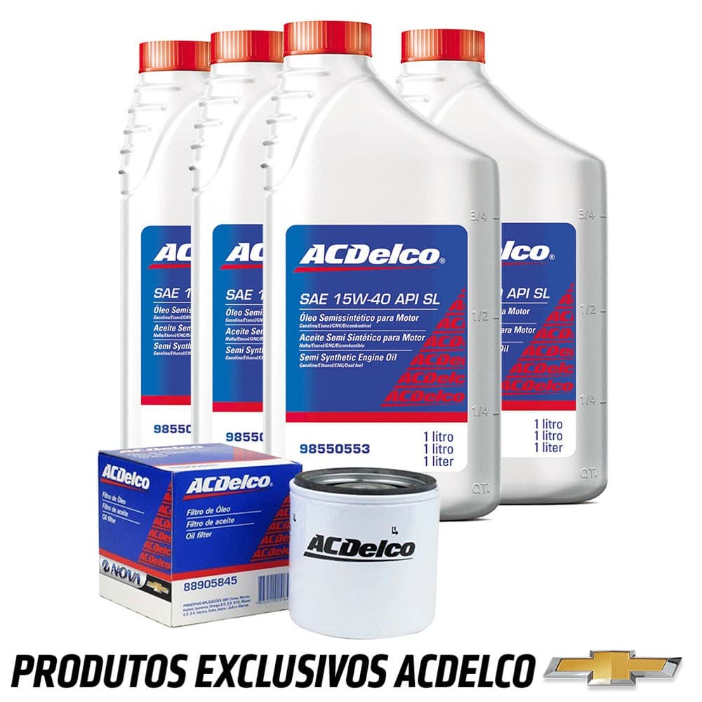 Kit Troca Oleo Motor 15w40 Semissintetico Celta 2007 A 2016