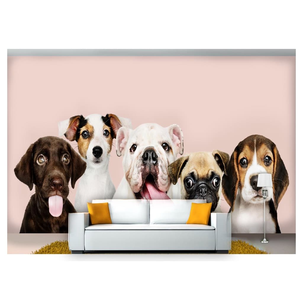 papel de parede Animais Filhotes cachorros 3D m² ANM261