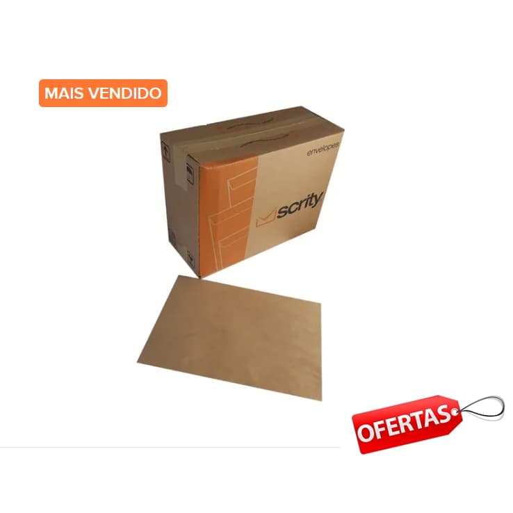 Envelope Saco Kraft Pardo 16,2 X 22,9 Com 100 Unidades Correios Mini, PAC, SEDEX, Transportadora Top