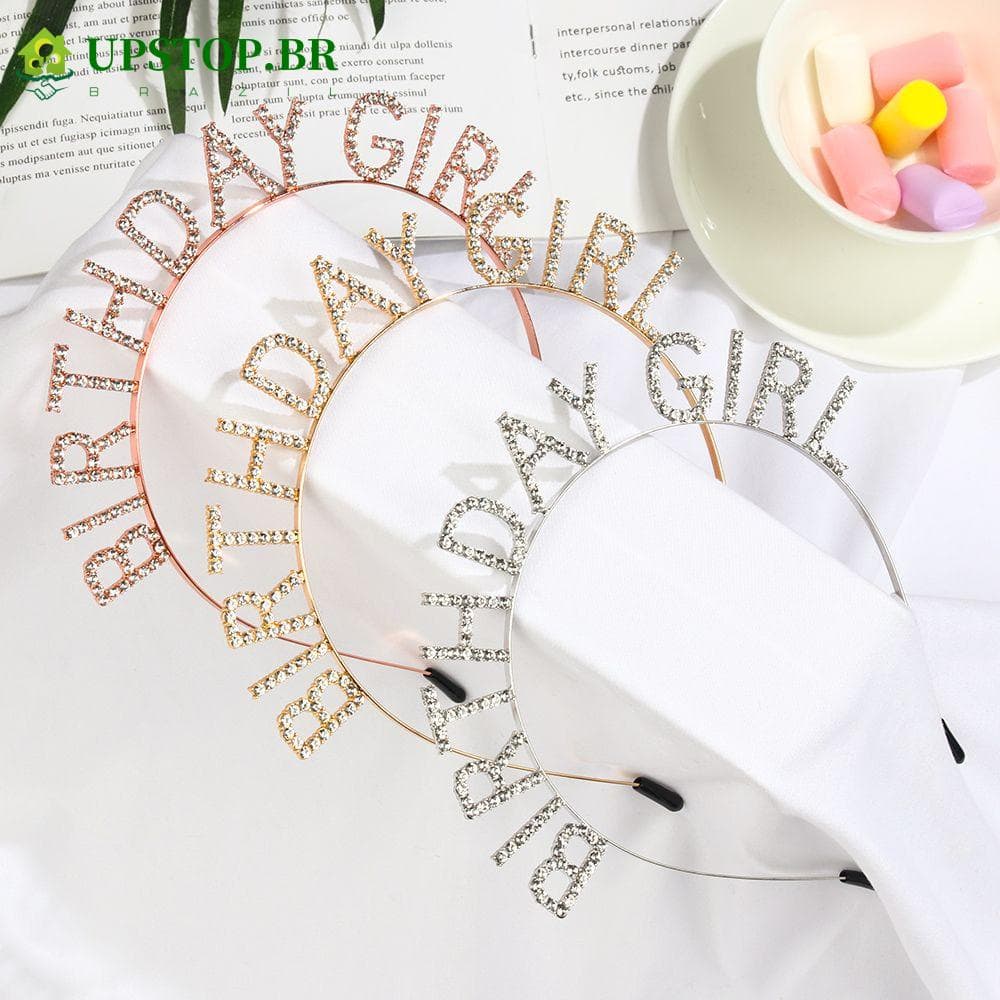UPSTOP Styling Sweet Rhinestone Metal Alloy Fashion Women Birthday Girl Headband Birthday Party Tiara/Multicolor