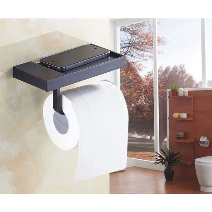 Suporte De Rolo De Papel Higiênico De Latão Polido A Óleo , Rack De Armazenamento , Montagem Na Parede Do Banheiro , Ace