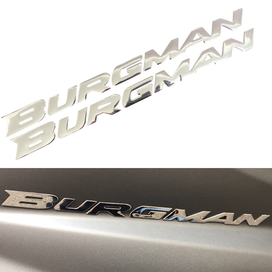 Para Suzuki Burgman AN125 AN200 AN400 AN650 Motocicleta Adesivo Reflexivo Decalques 3D Cromo 1 Conjunto Scooter Emblemas