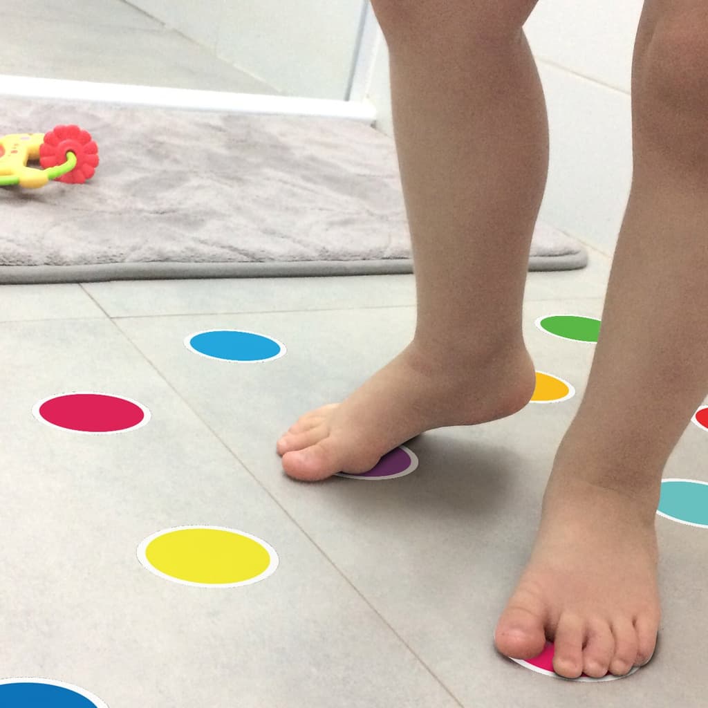 Adesivo Piso Banheiro Antiderrapante Bolinhas em Cores Vivas 14un