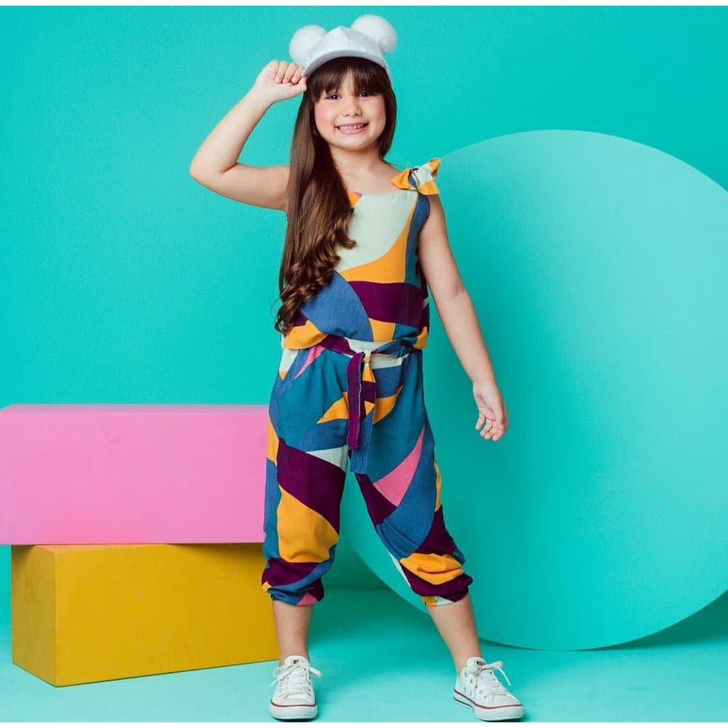 Conjunto infantil Menina Pantacourt Modinha Crianças Calça pantacourt