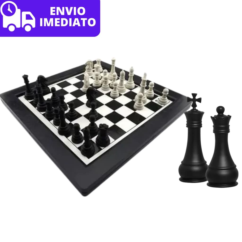 Jogo de Xadrez e Trilha 2 em 1 Jogo Tabuleiro