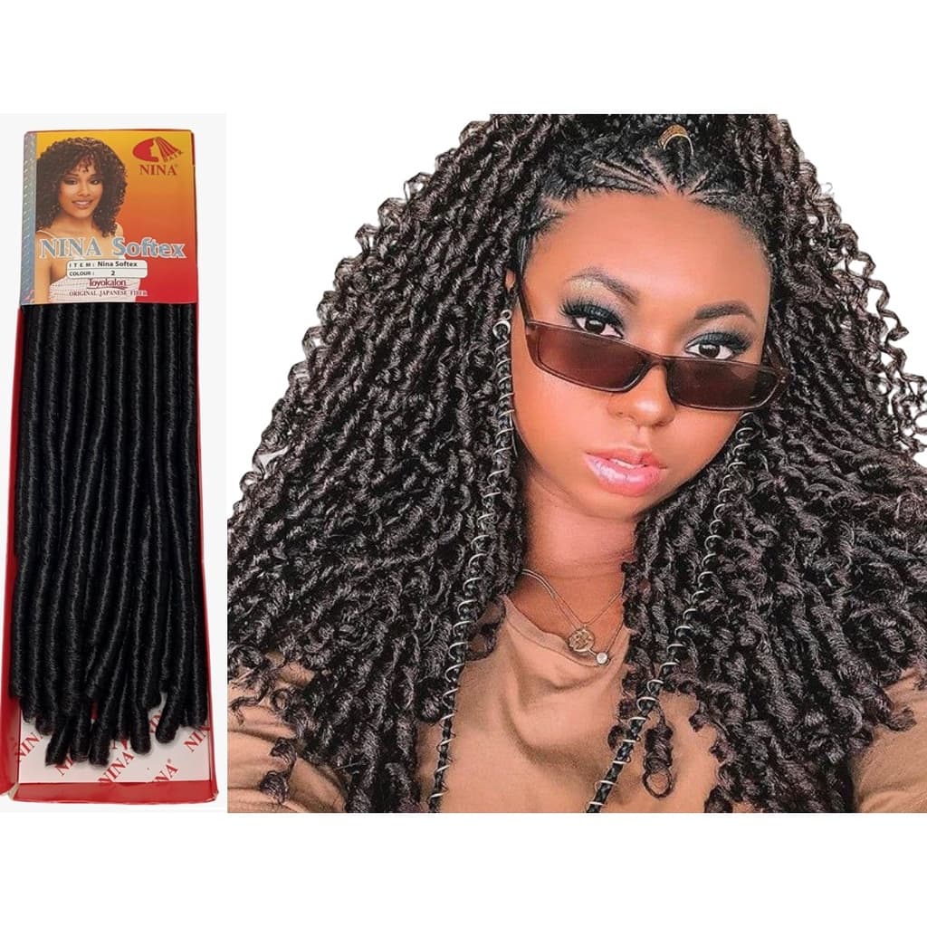 Kit 4 Cabelo Cacheado Nina Softex De Crochet Braid Original Direto Da Fabrica