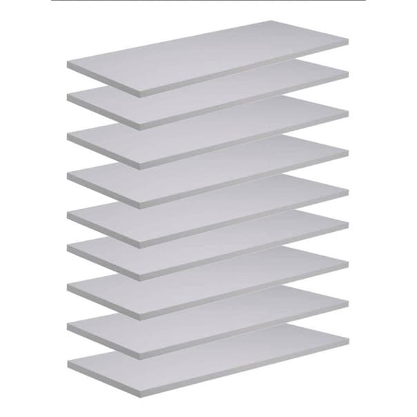 Kit 10 Prateleiras MDF 15mm Branco - 65x15cm + Suporte Invisível Incluso