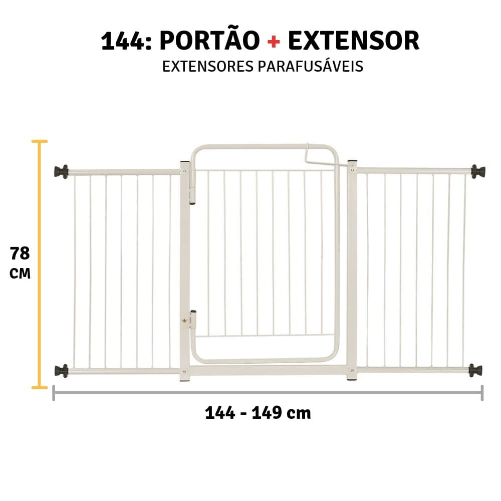 Grade Portão Para Cachorro Pet Porta Segurança 144/149 Cm Portãozinho Cachorro Expansivo