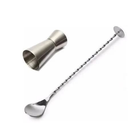 Kit Gin Colher Bailarina Dosador Duplo Drinks / Dosador 25/50 / Inox