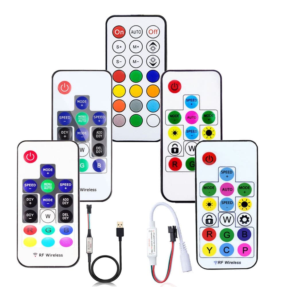 Xnbada Ws2811 Ws2812B Led Pixels Tira Controlador De Luz Usb Dc Mini 3keys Rf 14 17 21 Skys Led Fita Controlador Remoto Dc5 - 24v