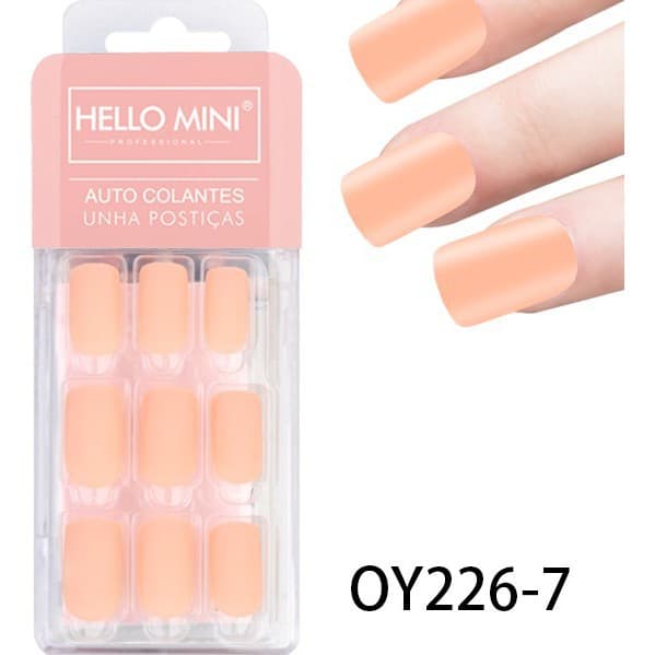 Unha Postiças Fosco Aveludado com 24 unidades Hello Mini OY226-7