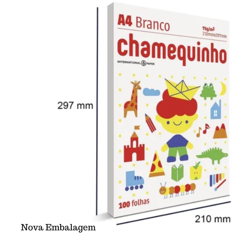 Papel Sulfite Chamequinho A4 100 Folhas